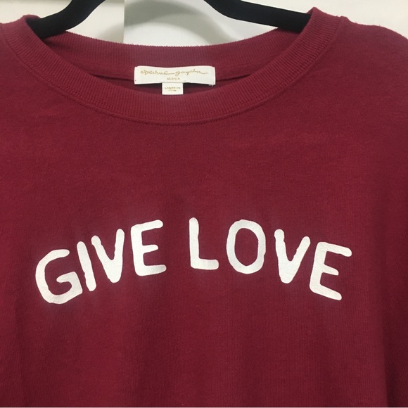 Spiritual Gangster Wine Give Love Malibu Crewneck Cozy Sweatshirt Red Medium M - Picture 3 of 5